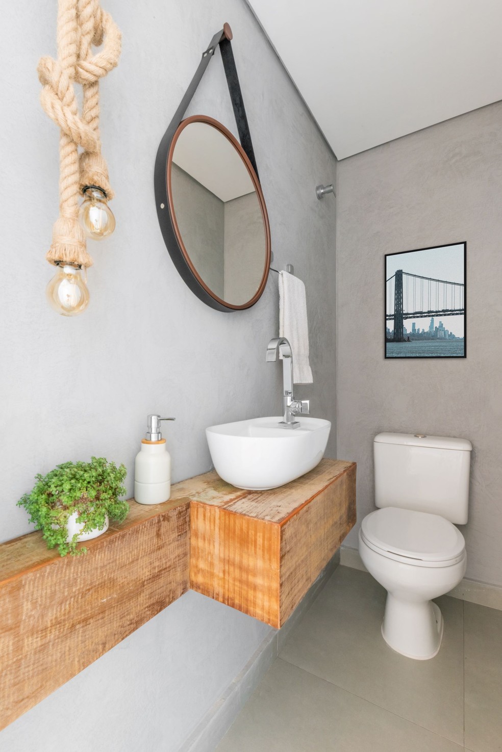 decoração de lavabo pequeno e elegante