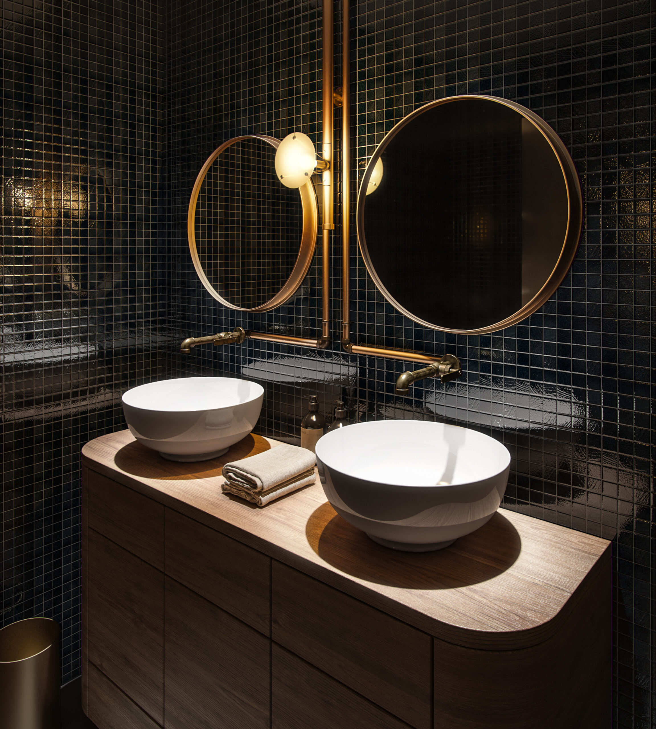 decoração de lavabo pequeno e elegante