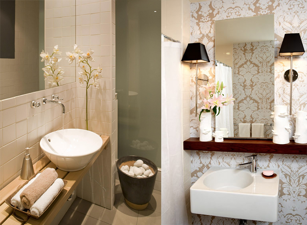 decoração de lavabo pequeno e elegante