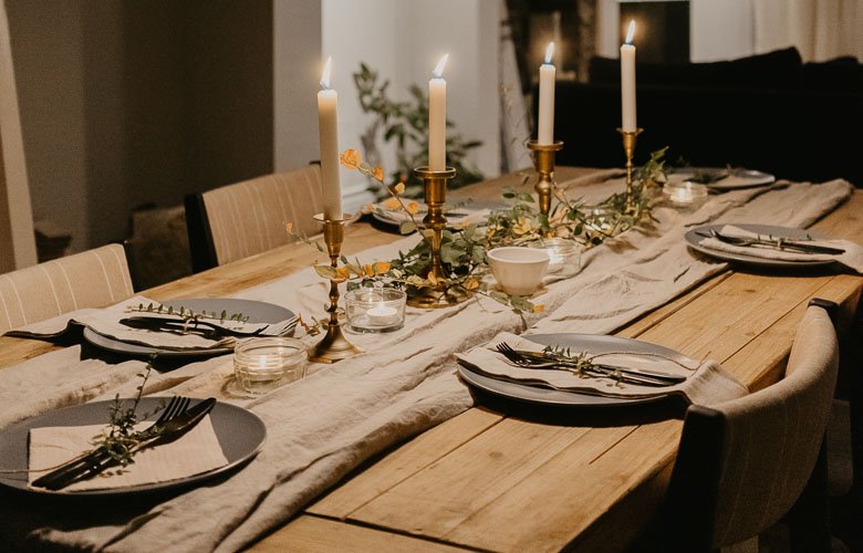 como decorar mesa de jantar simples e bonita