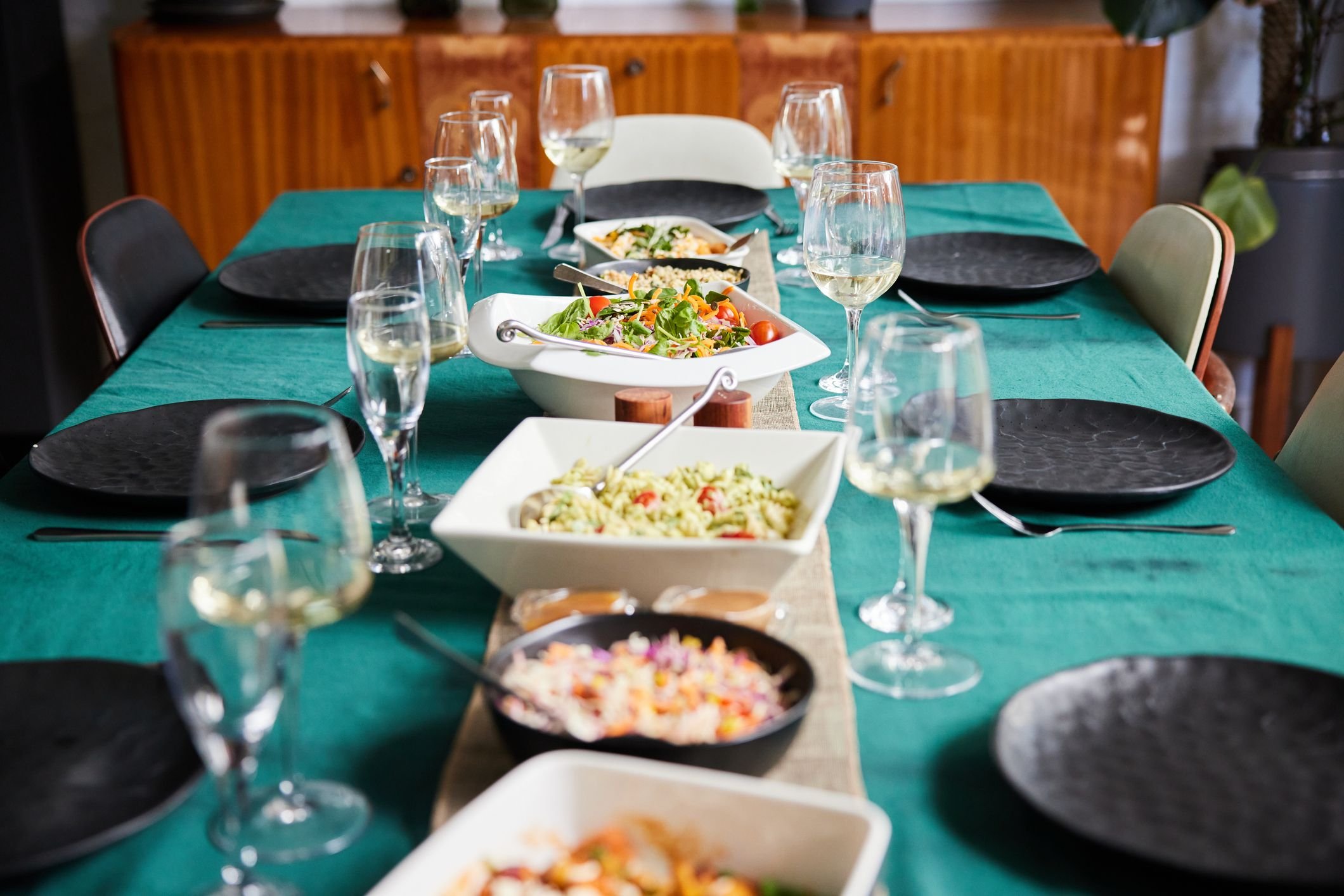 decoração de mesa de jantar simples