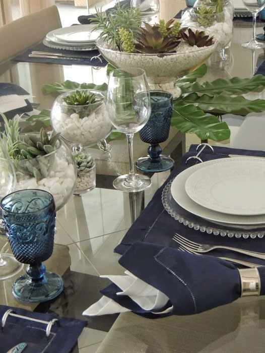 decoração de mesa de jantar simples