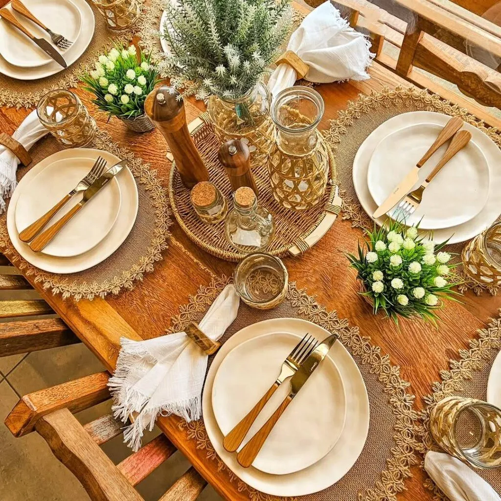 como decorar mesa de jantar simples e bonita