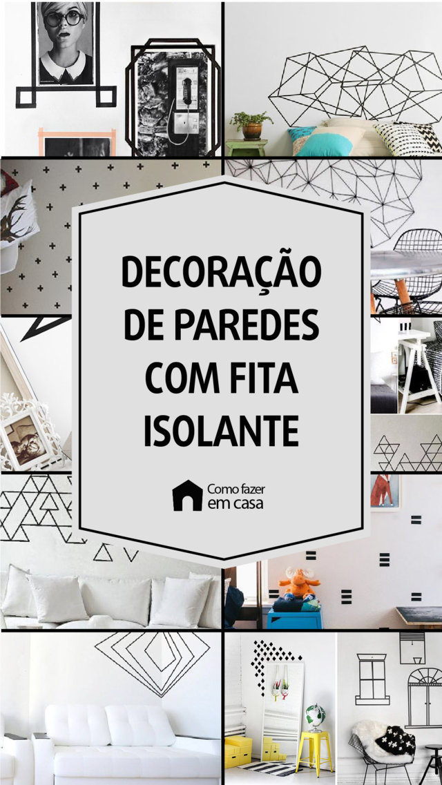 decoração de parede com fita isolante