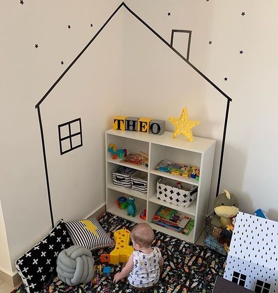 decoração de parede com fita isolante