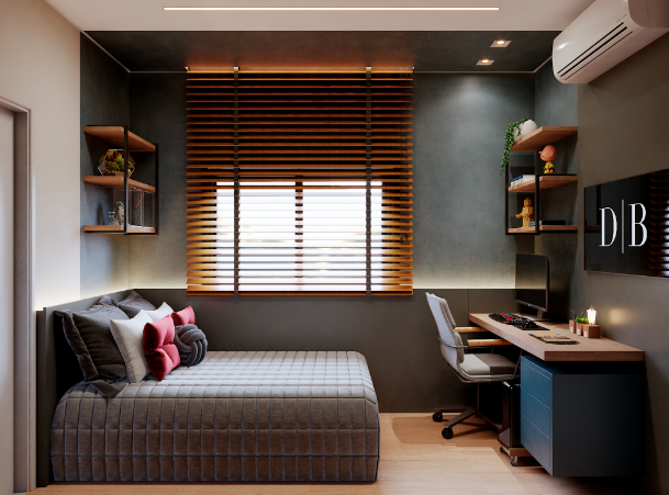 decoração de quarto de adolescente masculino simples