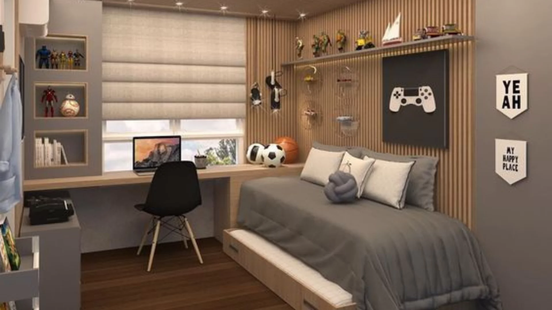 decoração quarto adolescente masculino simples