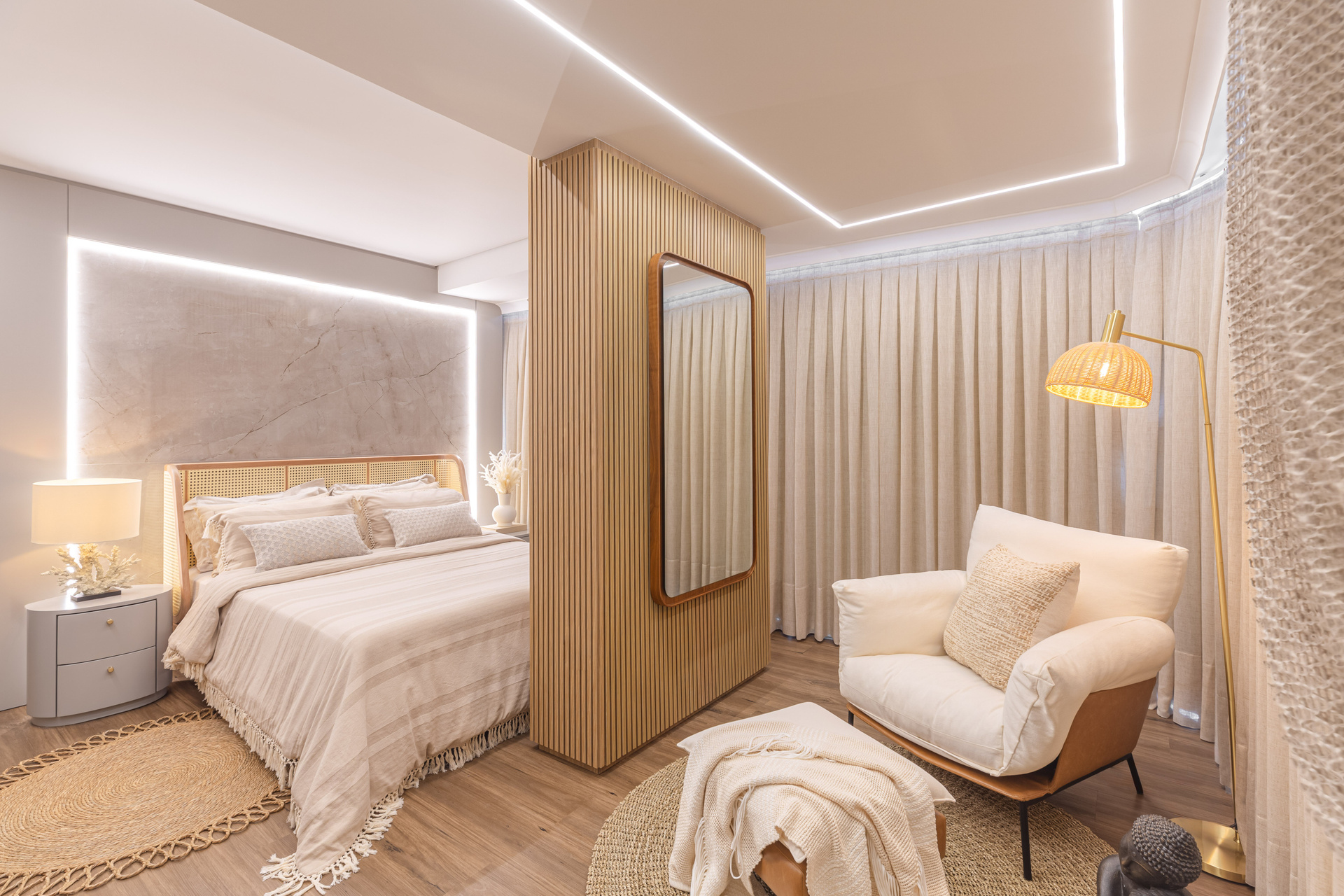 iluminação indireta para quarto com led