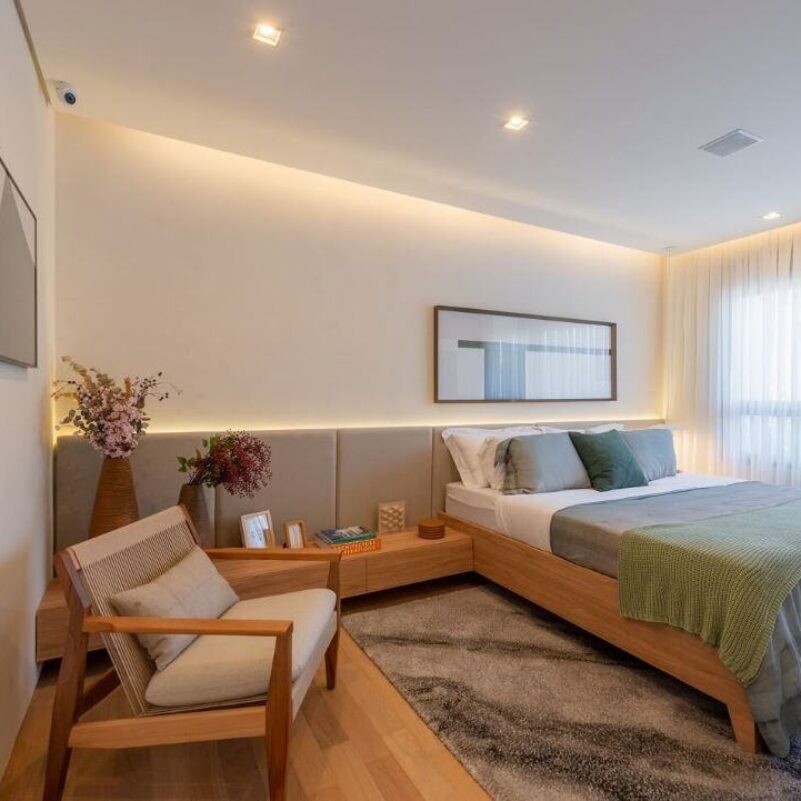 iluminação de apoio na cabeceira com led