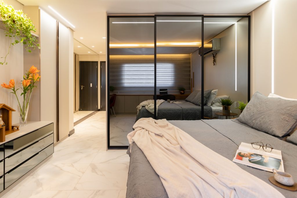 decoração de quarto de casal com penteadeira