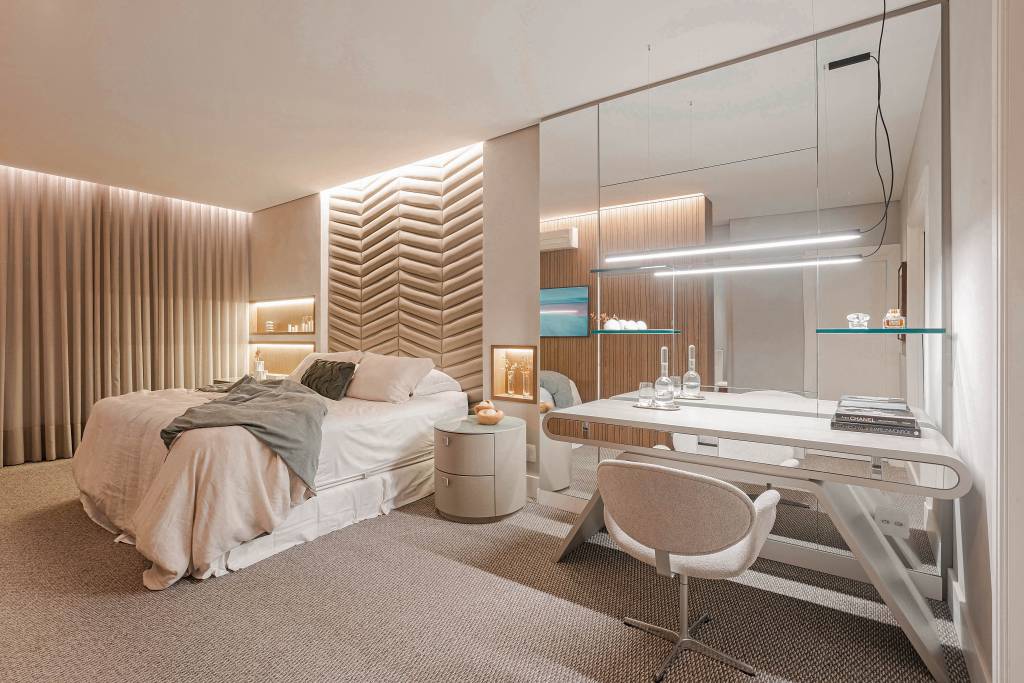 Como integrar a penteadeira ao design do seu quarto de casal