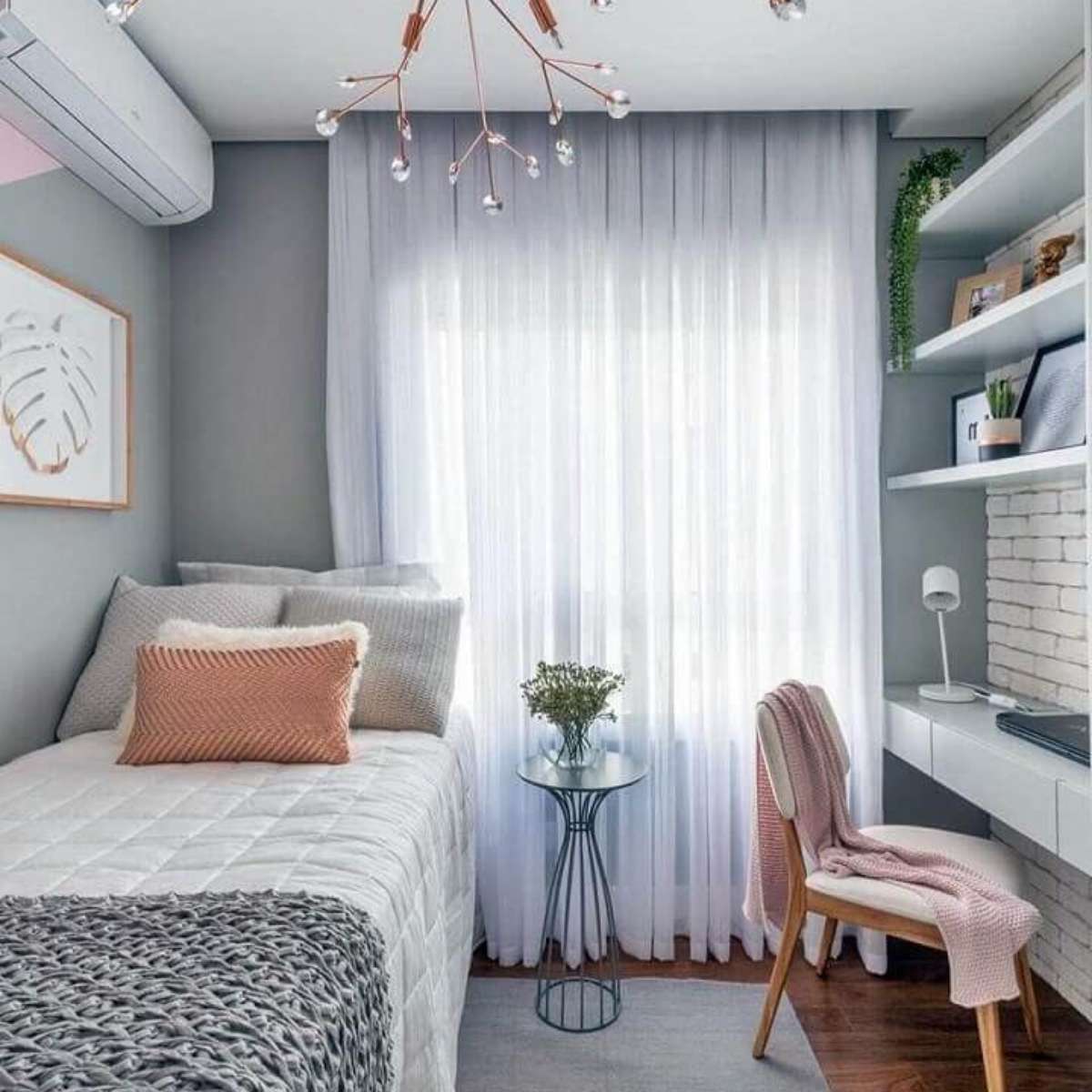 decoração de quarto de solteiro feminino