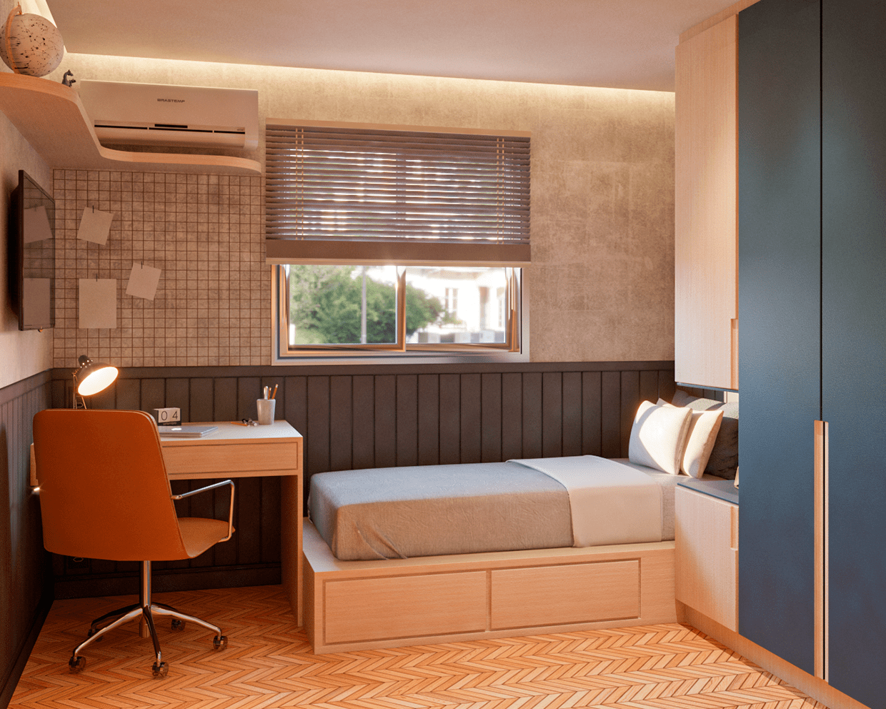 decoração quarto adolescente masculino moderno