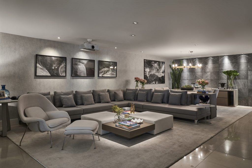 decoracao de sala cinza