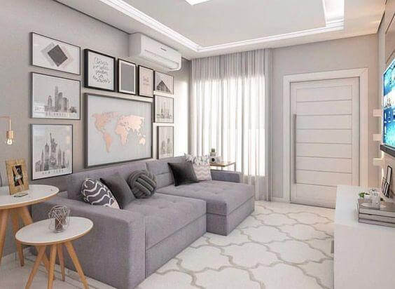 sala cinza e branco ou cinza e bege qual escolher