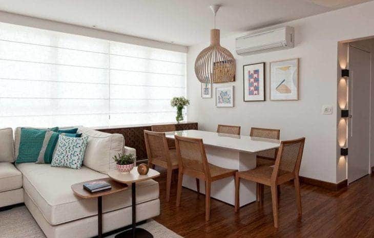 decoração de sala de jantar pequena e simples