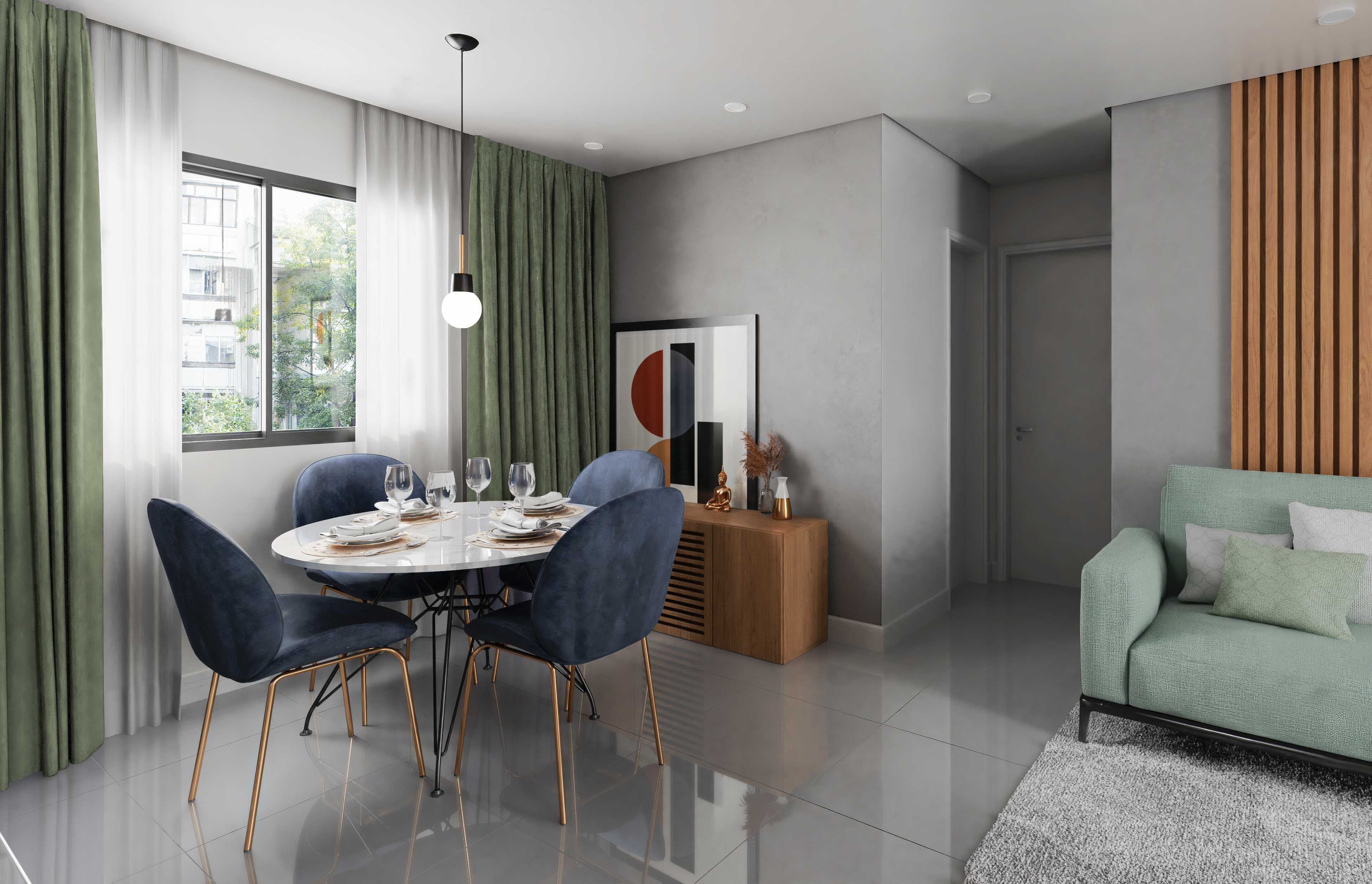 decoração de sala de jantar pequena e simples