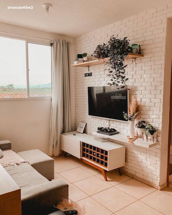 iluminação e cores sala de tv pequena