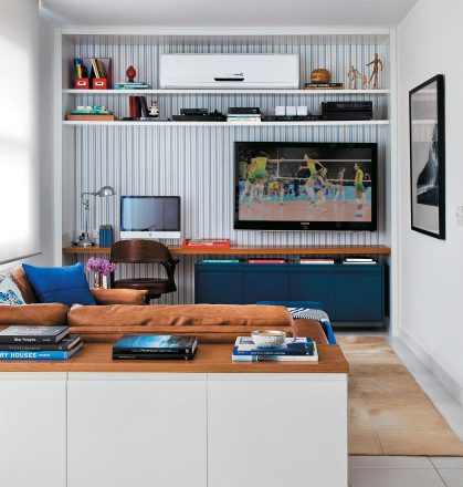 decoração de sala de TV pequena