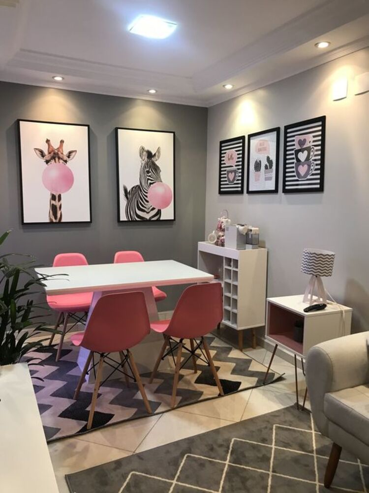 decoracao de sala rosa