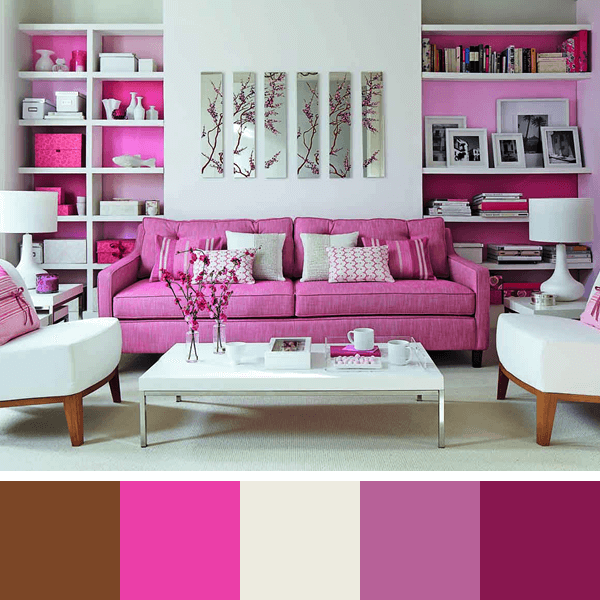 como pintar parede geometrica rosa na sala