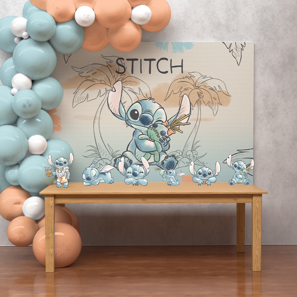 decoração azul Stitch