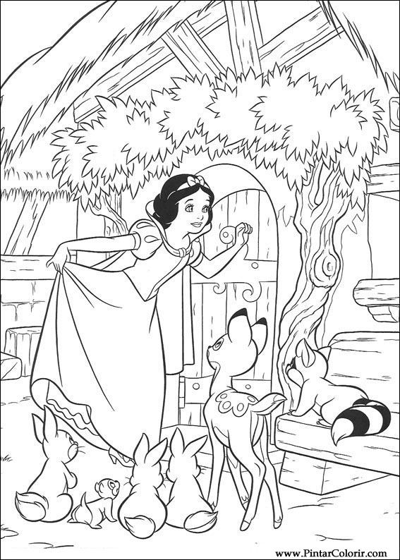 branca de neve e príncipe para colorir