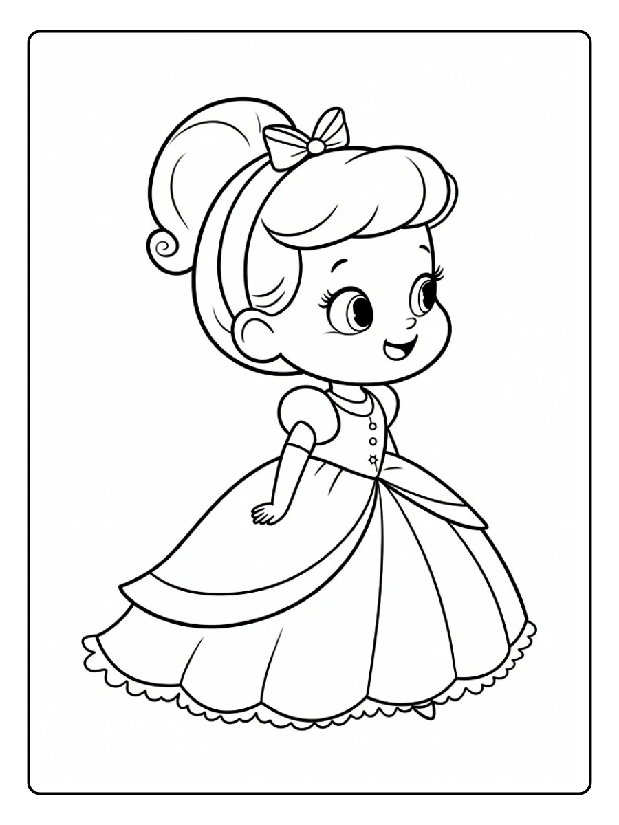 desenho da cinderela com o sapatinho de cristal para colorir