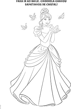 desenho da cinderela e o príncipe para colorir