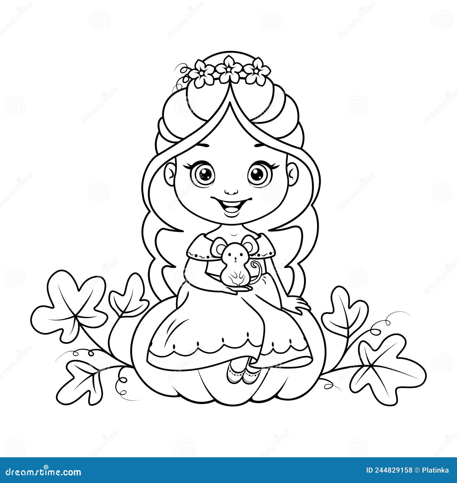 desenho da cinderela em estilo anime para colorir