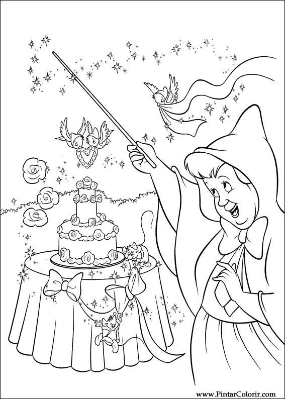 desenho da cinderela live action para colorir