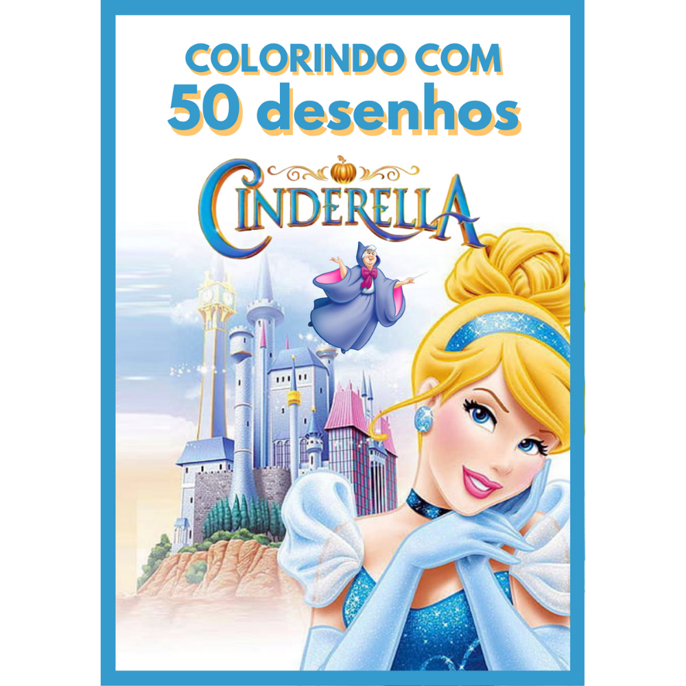 desenho da cinderela com o sapatinho de cristal para colorir