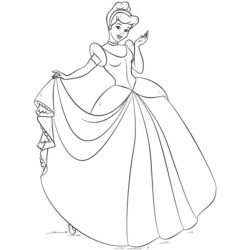 desenho da cinderela em estilo anime para colorir