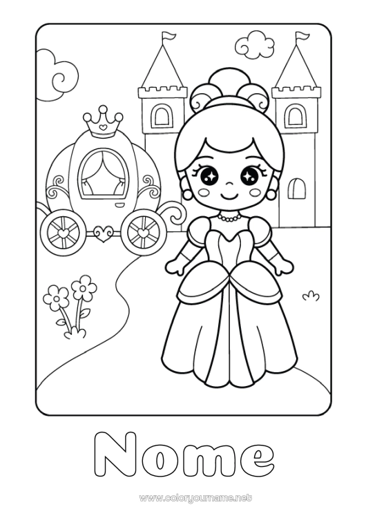 desenho da cinderela live action para colorir
