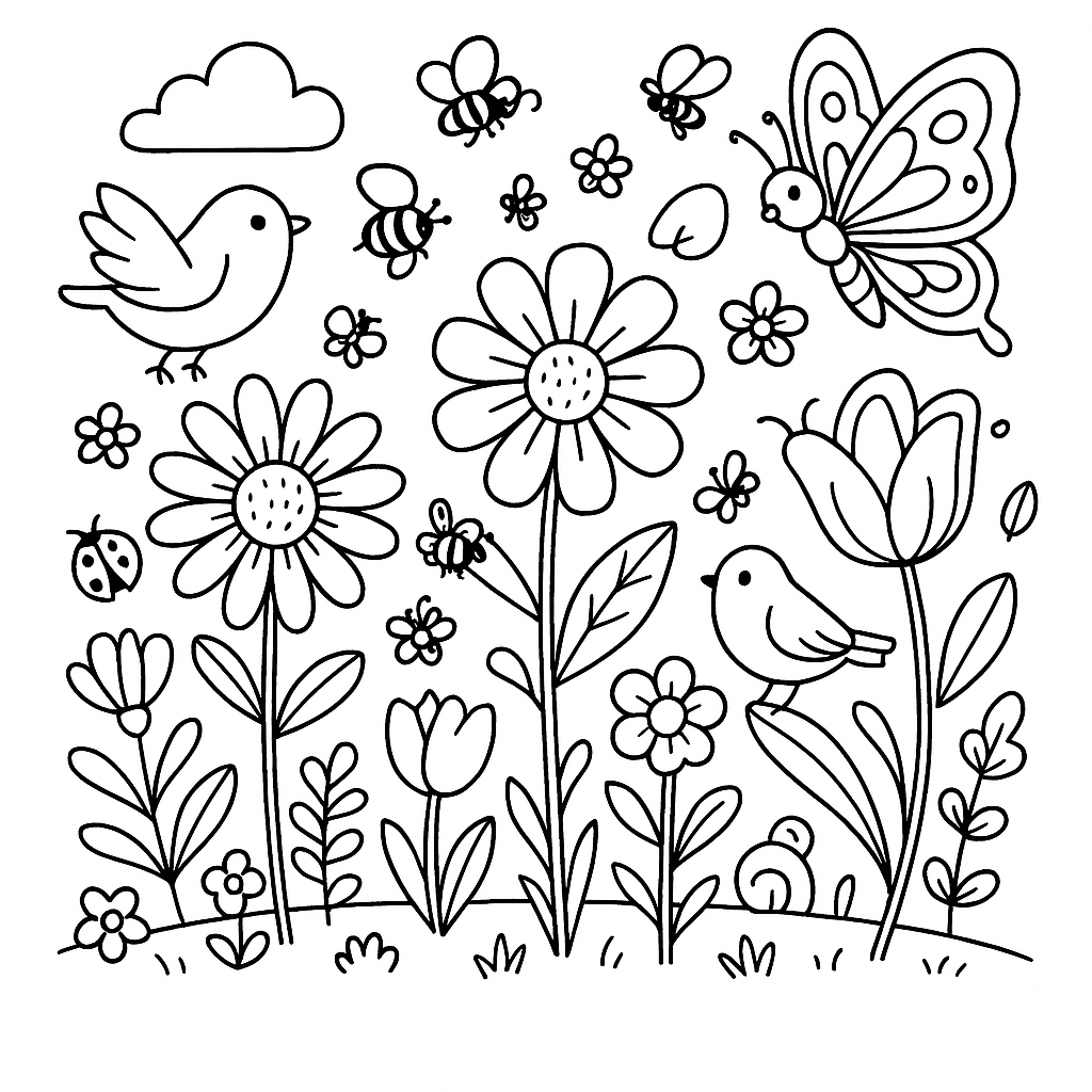 desenhos infantis primavera