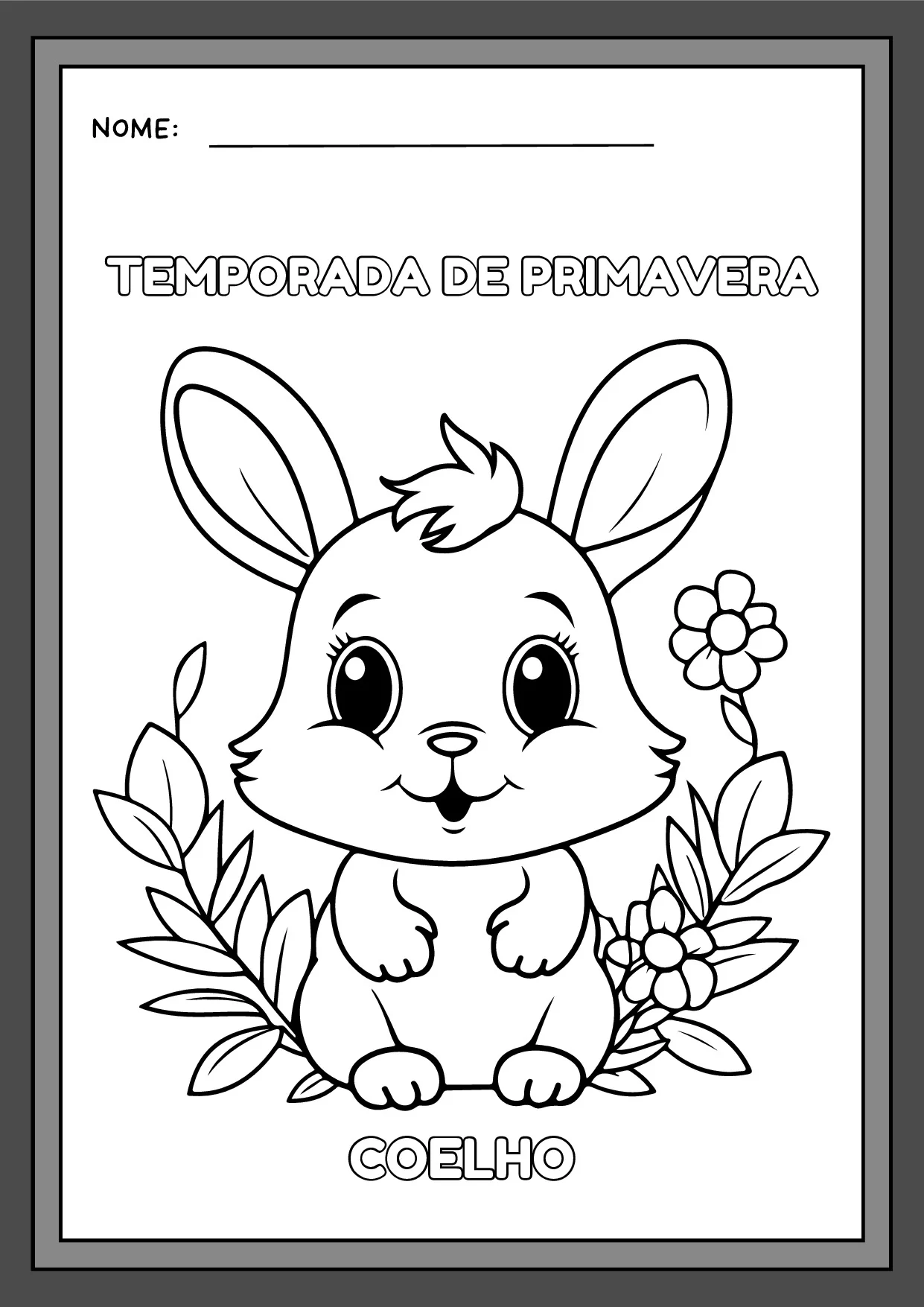 estação da primavera para colorir