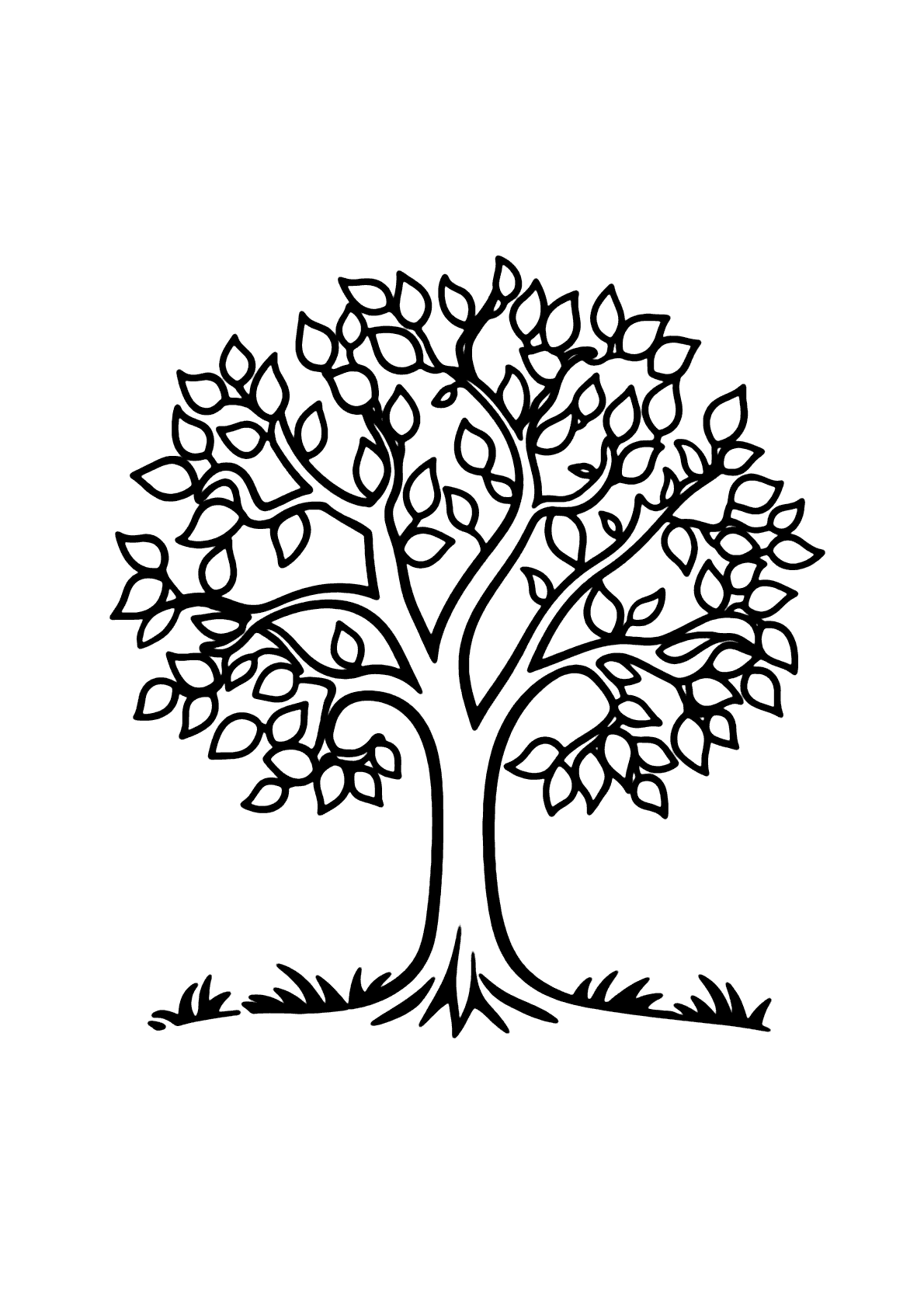 desenho de arvore para colorir facil