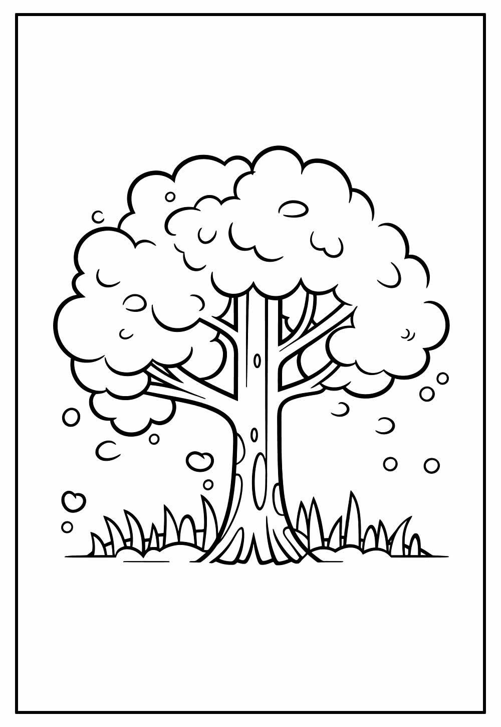 desenho de arvore para colorir simples