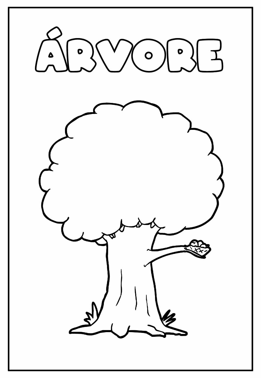 desenho de arvore para colorir minimalista