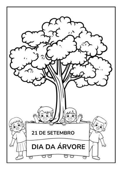 desenho de arvore para colorir facil