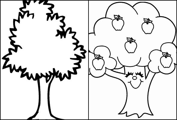 desenho de arvore para colorir simples