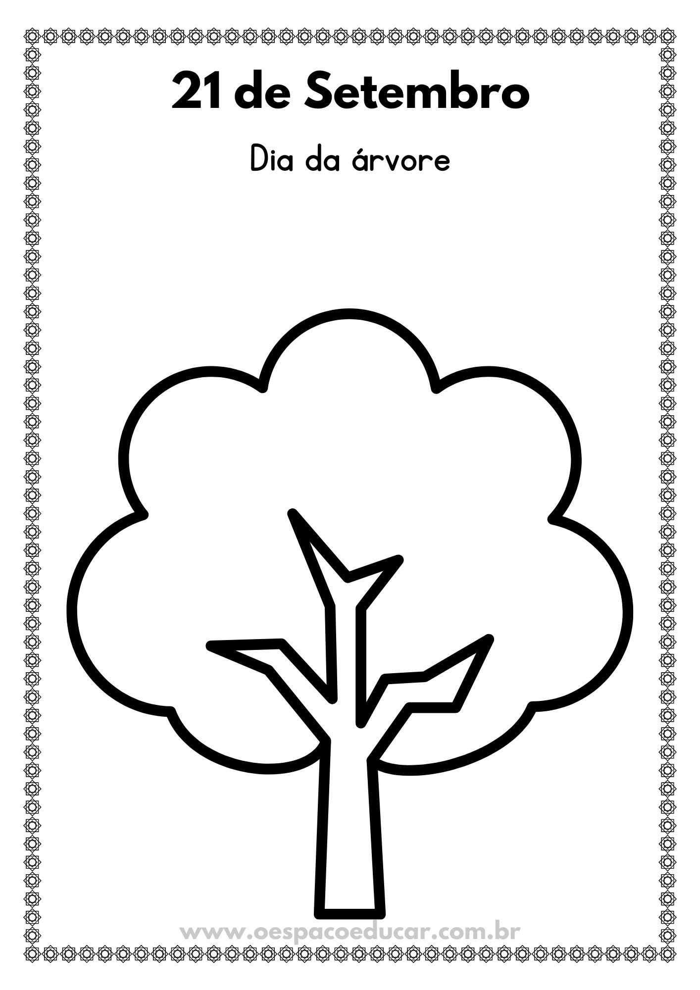 desenho de arvore para colorir com animais