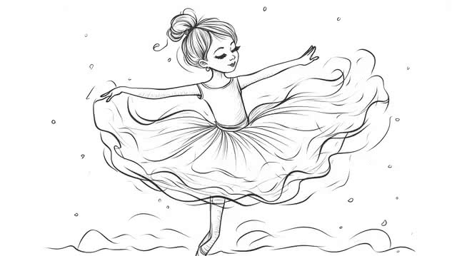 bailarina em movimento para colorir