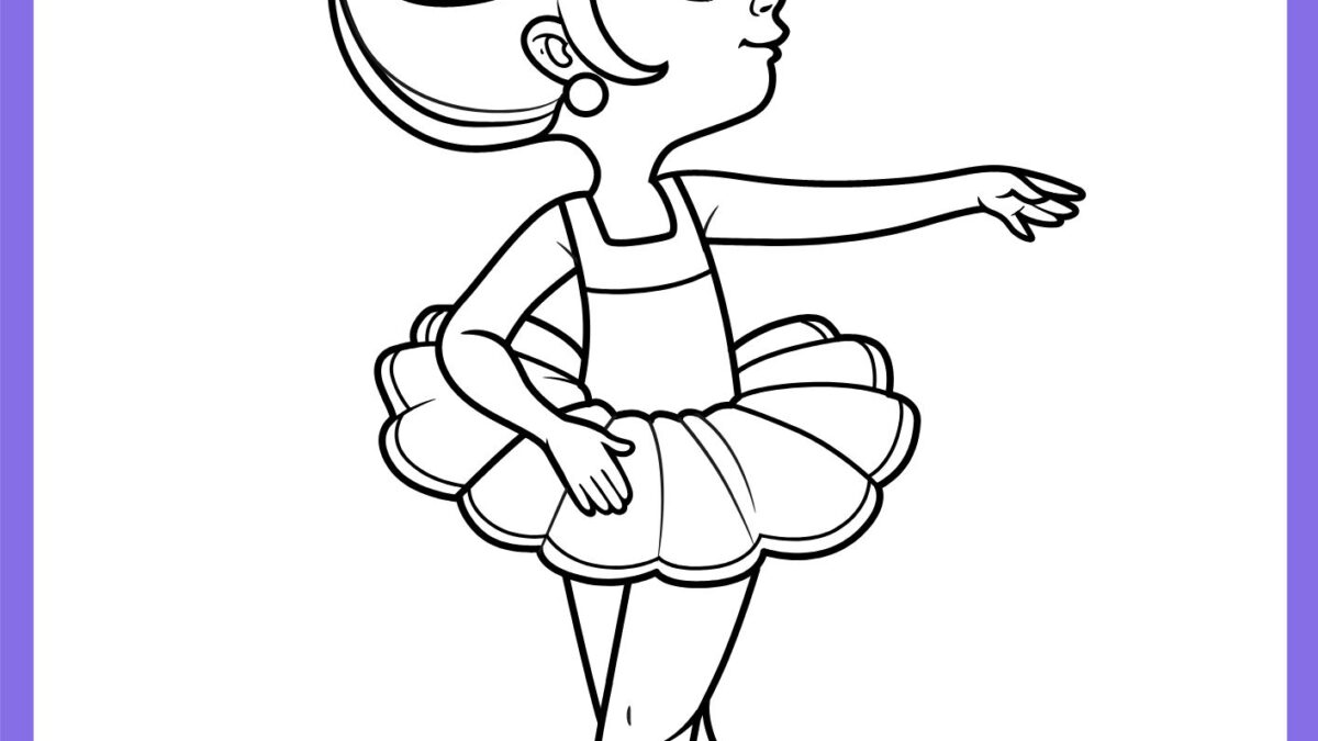 como desenhar uma bailarina para colorir