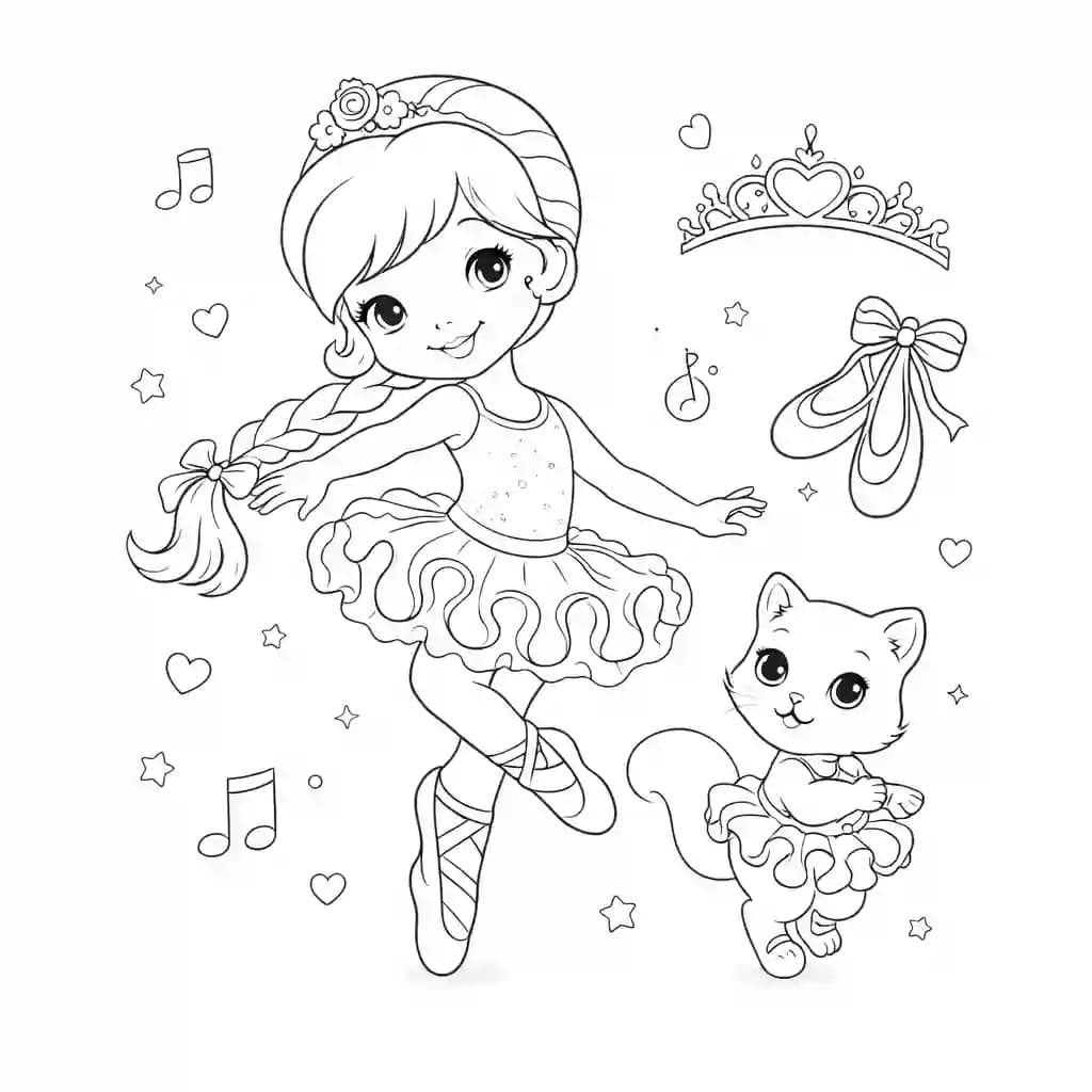 bailarina em movimento para colorir