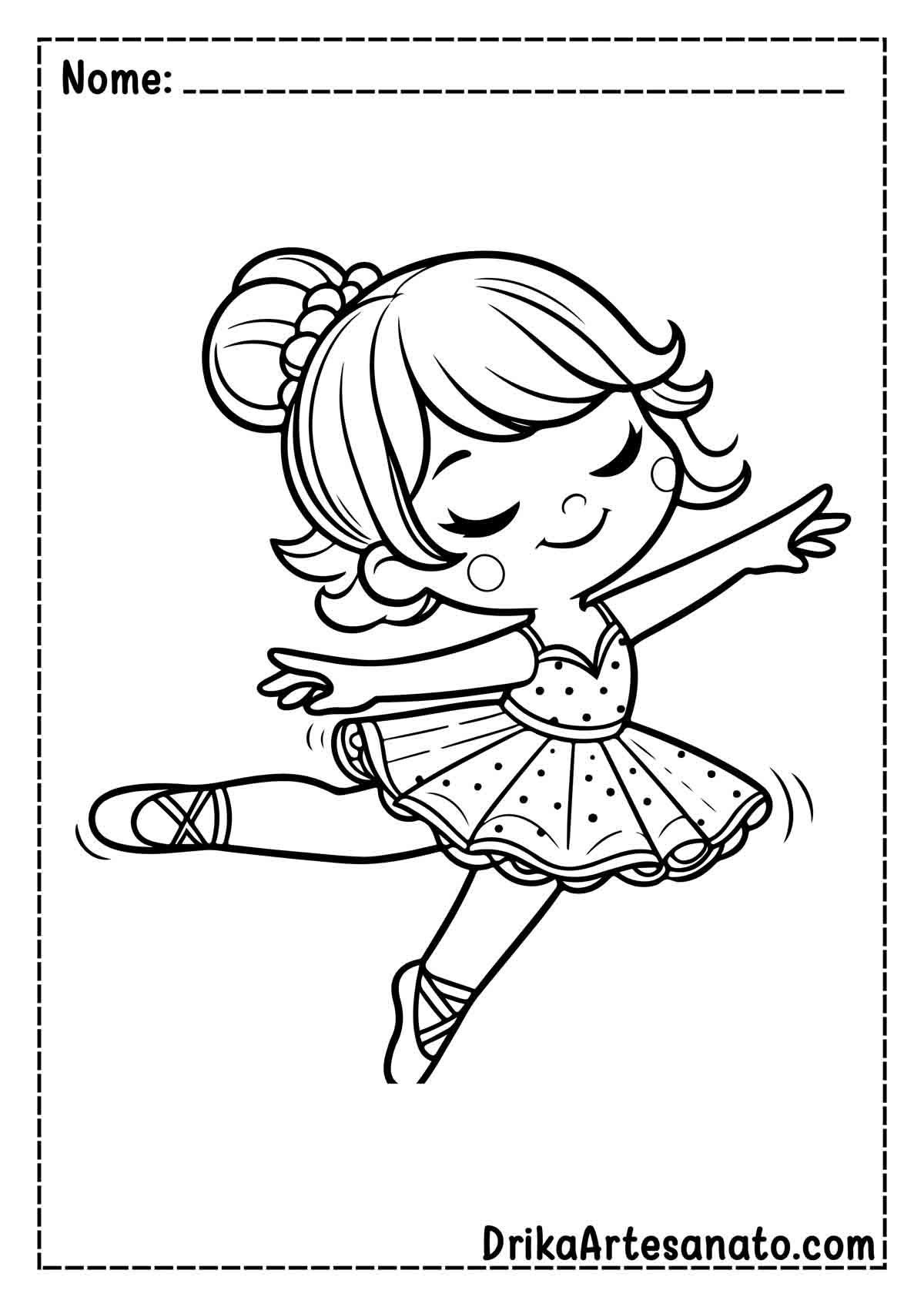 desenho de bailarina com tutu para pintar