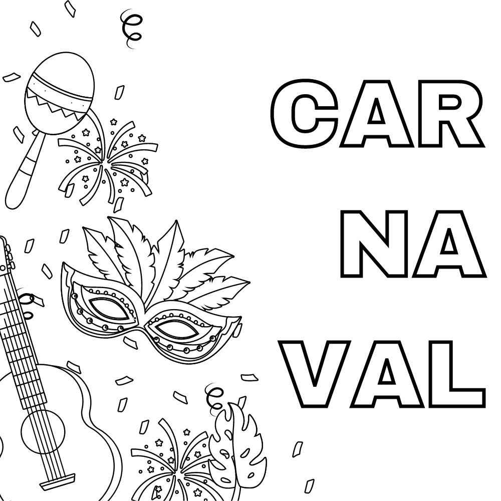 folhas de colorir carnaval