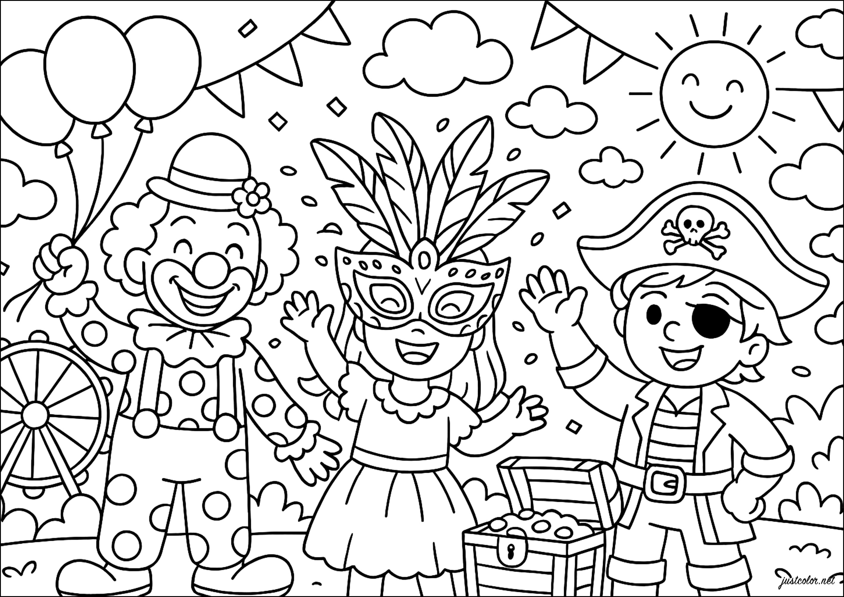 máscaras de carnaval para imprimir e colorir