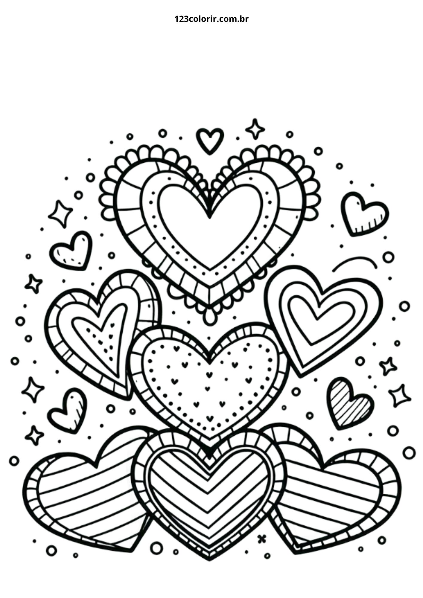 desenhos de coração para colorir e imprimir