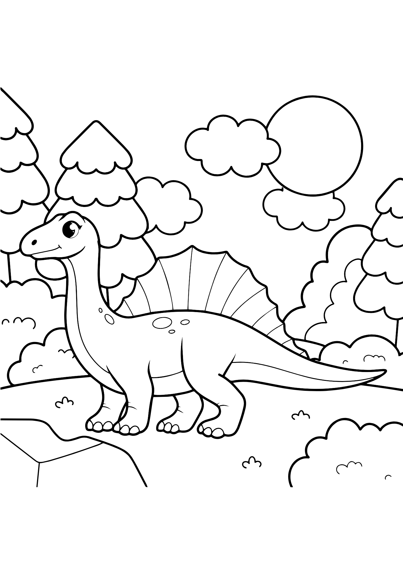 desenhos de dinossauros em estilo cartoon para colorir